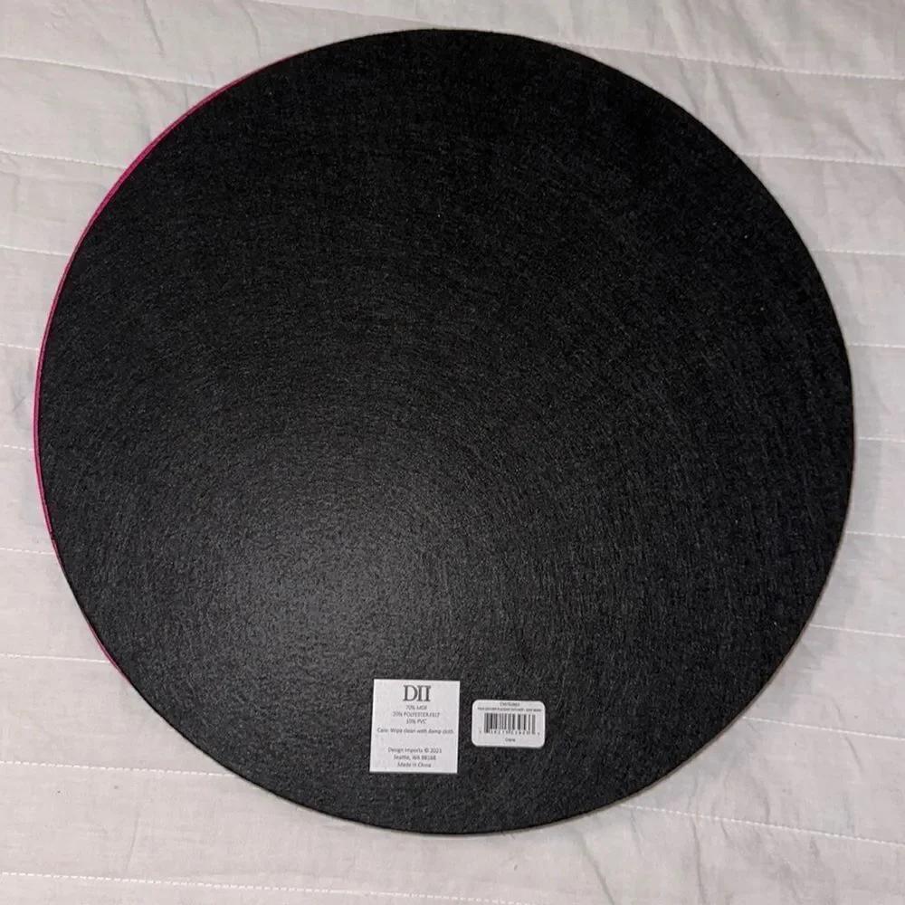 Set of Snakeskin Round Pebbled Faux Leather Vinyl Placemats, Table Runner ++++